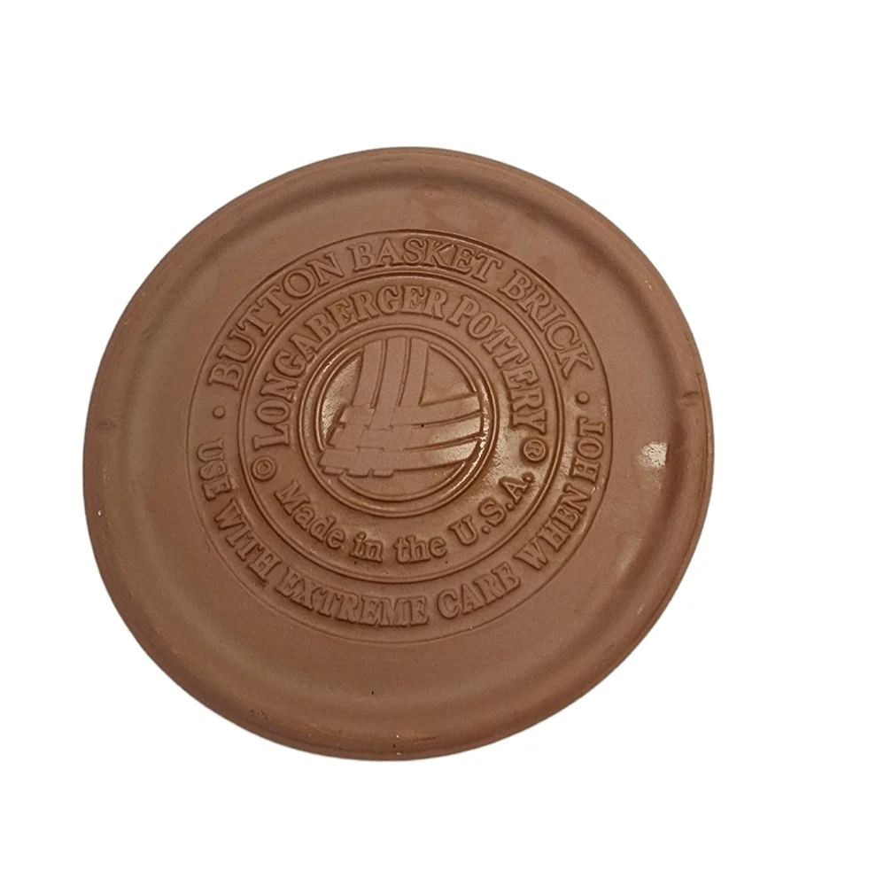 Longaberger Button Basket Brick solid clay pottery warming stone